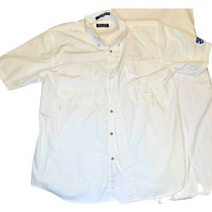 Men's Vented Fishing Style Shirt - White (L)